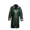 Abrigo de cuero reversible 3/4 verde, para mujer, con cierre.