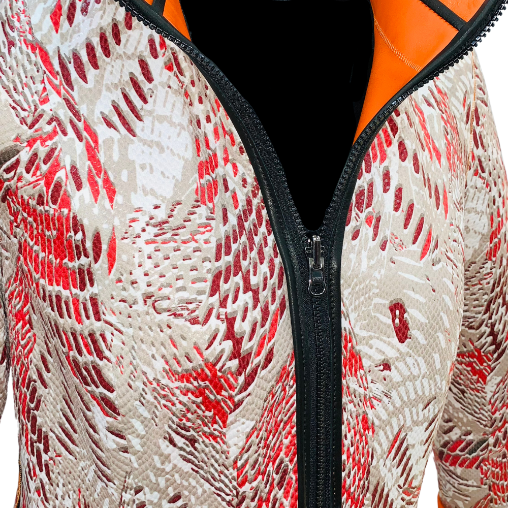 Chaqueta de cuero reversible interior cerca