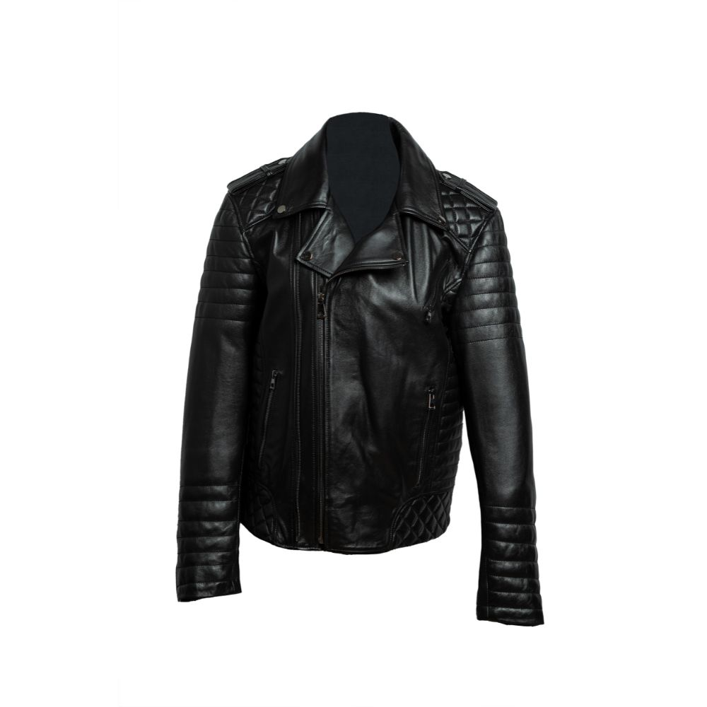 Chaqueta Biker Cruzada y Acolchada de Hombre