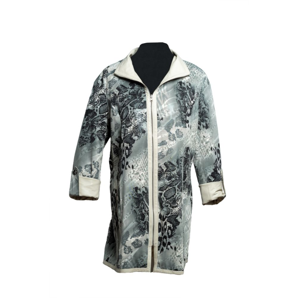 Chaqueta de Cuero Beige Mujer Reversible Ebru - Imagen 2