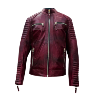 Chaqueta de Cuero de Cordero Hombre Biker