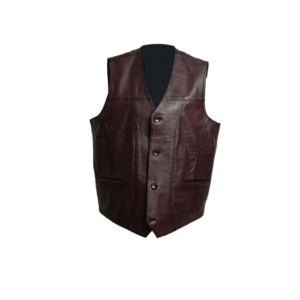 Chaqueta sin Mangas de Cuero Unisex