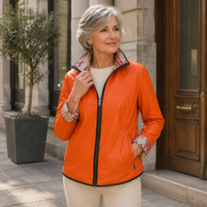 Chaqueta de Cuero Radi Reversible Naranja