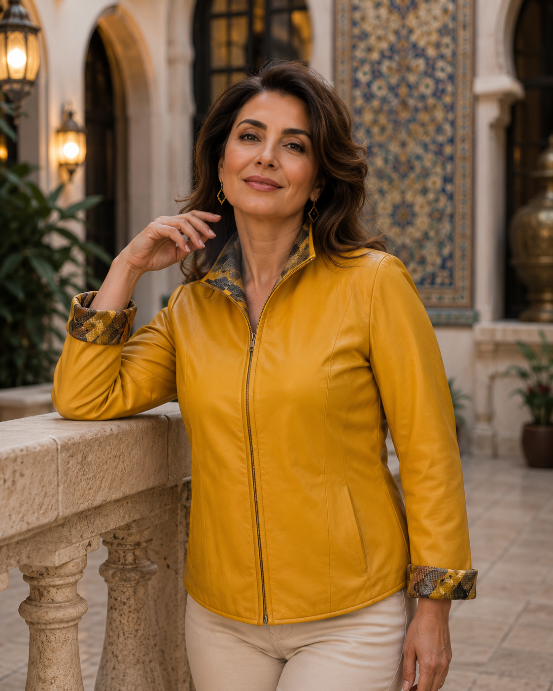 Chaqueta de cuero de color Radi Punto Reversible