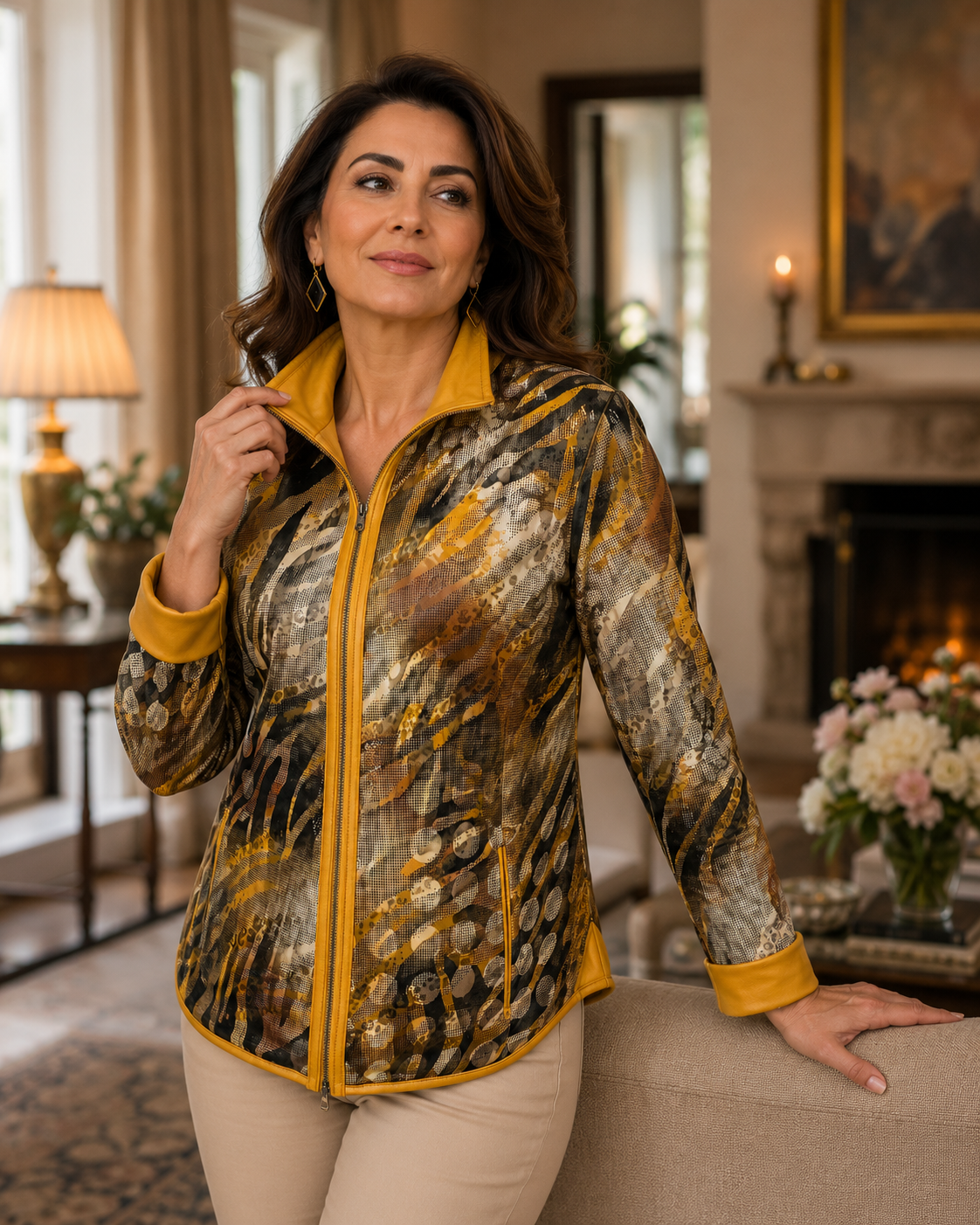 Chaqueta de cuero de color Radi Punto Reversible - Imagen 2