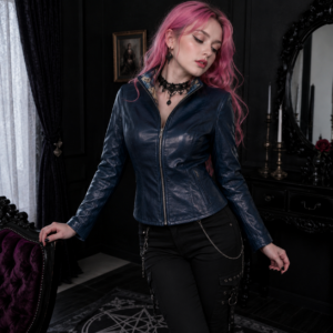 Chaqueta Radi Punto Reversible Azul Marino