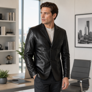 Blazer de Cuero Hombre